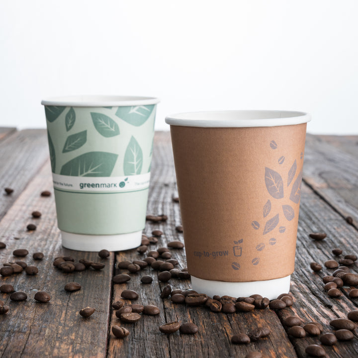 Brown Double Wall Coffee Cups | Greenmark Cup-to-Grow